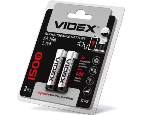 Аккумулятор 1500 mAh R6 AA VIDEX (Ціна за 2шт)