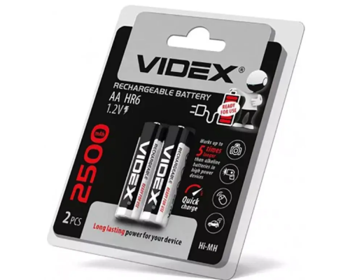 Аккумулятор 2500 mAh R6 VIDEX (ціна за 2шт)