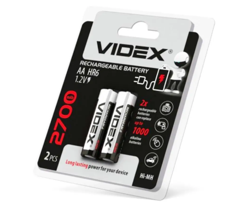 Аккумулятор 2700 mAh AA R6 VIDEX (ціна за 2шт)