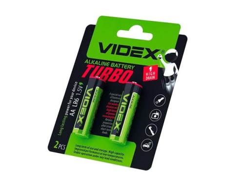 Батарейки Videx TURBO АА R6 (пальчикова) 1,5В 2шт.