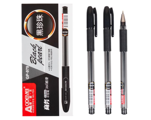 Ручка гелева 979 "Black pearl" чорна 96118