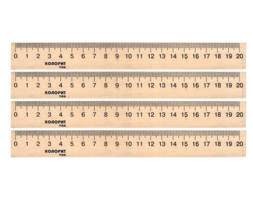 Лінійка 20 см, дерев'яна