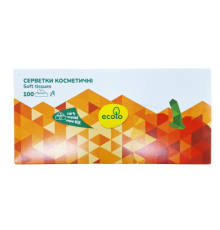 Серветки косметичні "Ecolo" 100л 2ш білі пенал