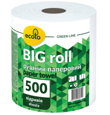 Рушники паперові "Ecolo" Big Roll 1 рул 2ш білі