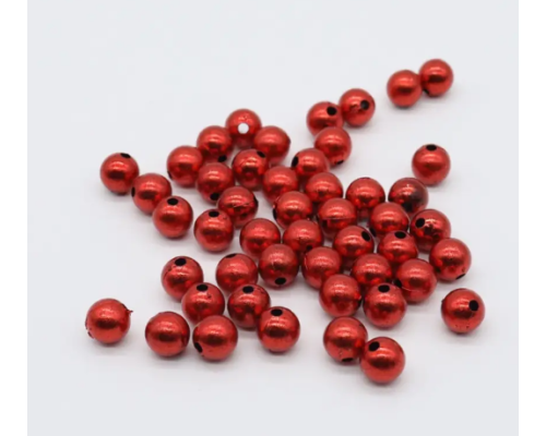 Декоративні кульки червоні/золоті 10*10мм уп 20шт