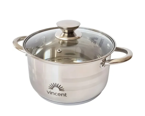 VC-3184-22 Каструля 4,5л "Vincent" з корозійностійкої сталі з кришкою