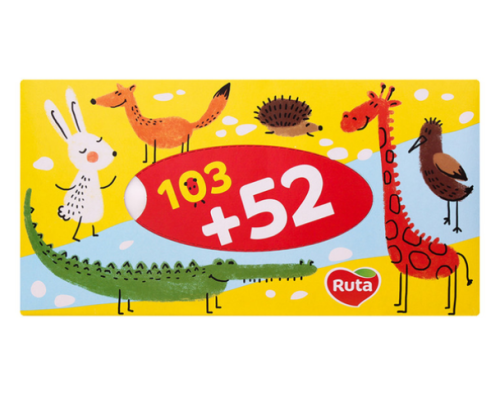 Серветки косметичні "Ruta" Kids 155л 2ш білі пенал (18)
