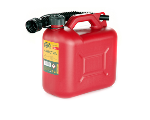 Каністра пластикова HDPE для палива 5 л з лійкою  (СИЛА)