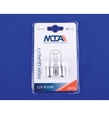 Автомобільна лампа 12V R10W BA15S 1 contact блістер (2 шт.)  (MTA)