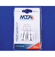 Автомобільна лампа 12V R5W BA15S 1 contact блістер (2 шт.)  (MTA)