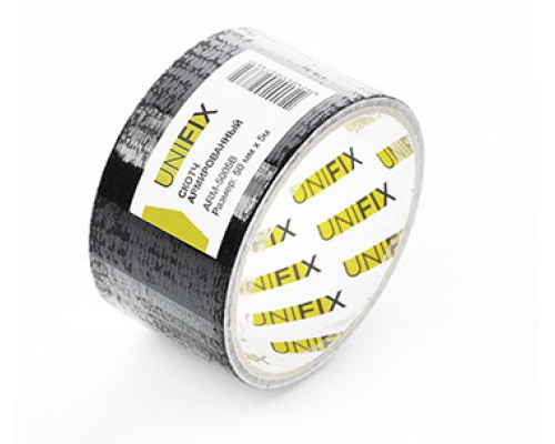 Стрічка клейка армована чорна 50 мм  5м  (UNIFIX) ARM-5005B