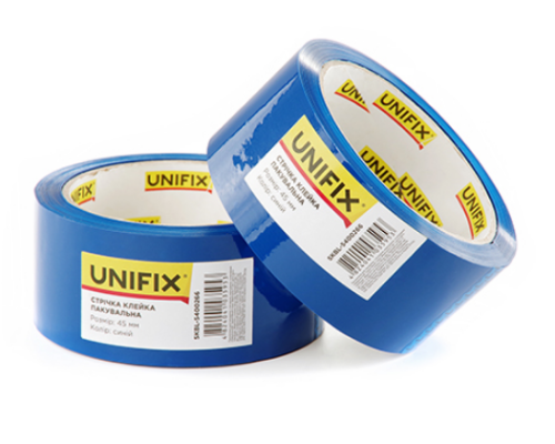 Стрічка клейка пакувальна 40 мкм 45 мм 200 синя  (UNIFIX) SKBL-5400266