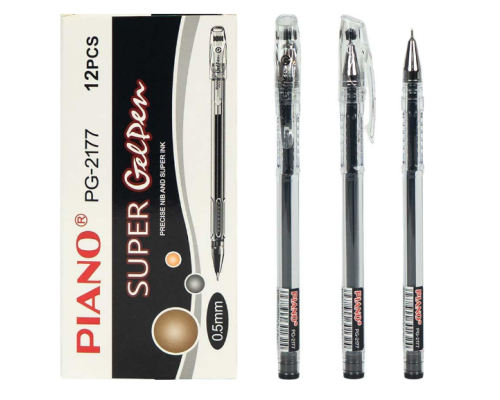 Ручка гелева PIANO PG-2177 чорна