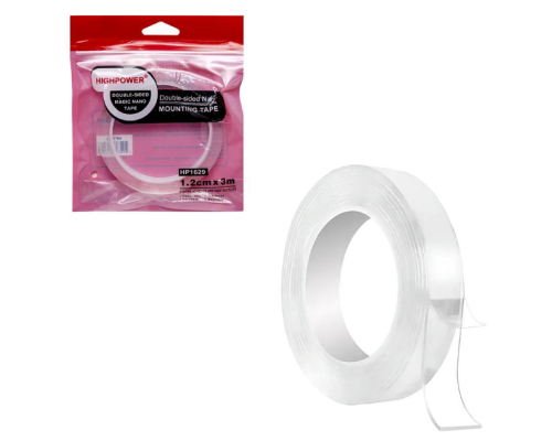 Скотч двосторонній NANO Tape 1,2см*3м прозорий