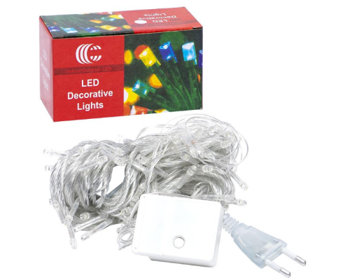 Гірлянда 100 LED/80L Multicolor прозорий дріт 7/9м D-12 (01363)