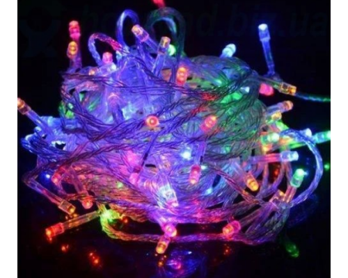 Гірлянда 100 LED/80L Multicolor прозорий дріт 7/9м D-12 (01363)