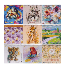 Блокнот скетчбук 200*200мм 30аркушів, спіраль, альбомний папір 120 гр./м2 ТМ "Тетрада" ТЕ461388