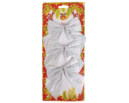Набір Бантики 3шт срібло 10*11.5см WJX-157/9611*