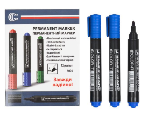 Маркер Permament 8004 синій товстий (12)