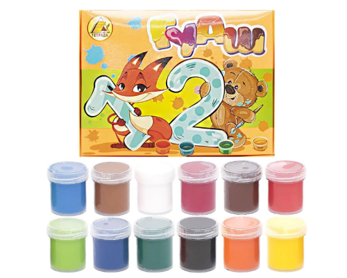 Гуаш Тетрада 12кол/10см3 140г  89519