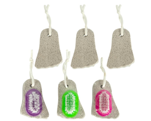 Пемза зі щіткою у вигляді ніжки 2 в1 8*6*2см