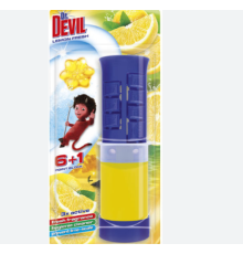 Dr.DEVIL 3 in 1 WC Point Block Lemon fresh 45 ml 6+1/Туалетний точковий блок Лимонна свіжість/10