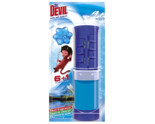 Dr.DEVIL 3 in 1 WC Point Block Polar aqua 45ml 6+1/Туалетний точковий блок Полярна вода/10