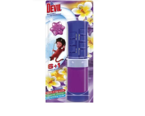 Dr.DEVIL 3 in 1 WC Point Block Sunset Blossom 45 ml 6+1/Туалетний точковий блок Квітковий захід/10