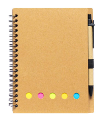 Блокнот В6 на спіралі 64ар. з набором стікерів та ручкою