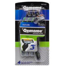 Набір бритв чоловічих "Gememe" 4 шт., 3 леза, блістер G-63M