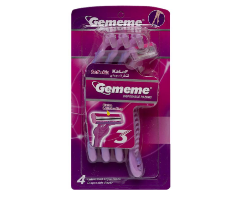 Набір бритв жіночих "Gememe" 4 шт., 3 леза, блістер G-63L