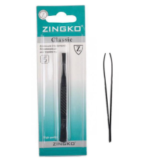 Пінцет прямий "Zingko Classic" сталь, чорний 10см X1-13/06854