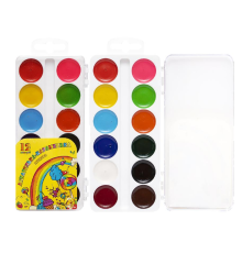 Фарби акварельні медові 12 кольорів "АКВАРЕЛЬКА-КАРАМЕЛЬКА" в пласт. кор. ТМ Тетрада ТЕ461147