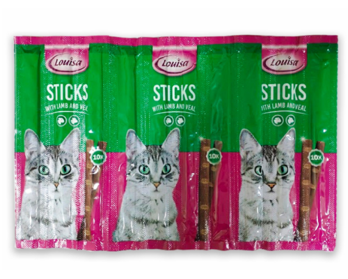 Палички Louisa (Кролик+Ягня) Зелені - для котів, 1шт (10)