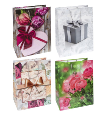 Пакет кольоровий гігант "Квіти" вертикальний 40*30*17см 6017 широке дно