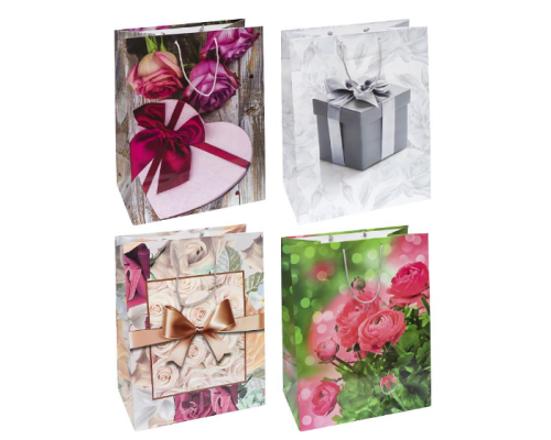 Пакет кольоровий гігант "Квіти" вертикальний 40*30*17см 6017 широке дно