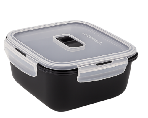 V1474 Ємність для їжі квадратна з кришкою 760мл «Luminarc» Pure Box Active Black