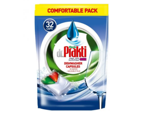 DR. PRAKTI капсули для миття посуду в посудомийній машині 32 х 12г