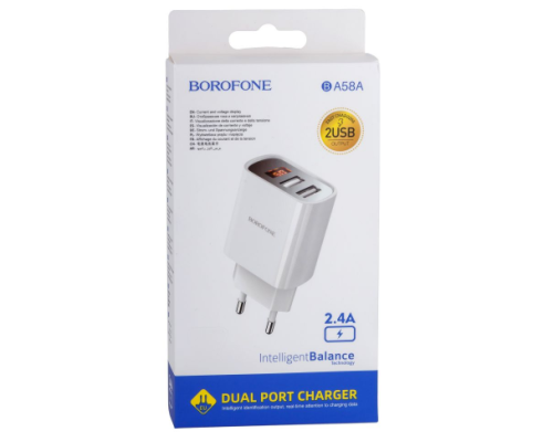 Блок Borofone BA58A Digital Display 2USB 2.4A