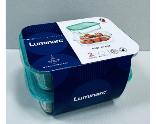Q1411 Набір ємностей для їжі прямокутних з кришками 2 пр. «Luminarc» Keep'n'Box Lagoon