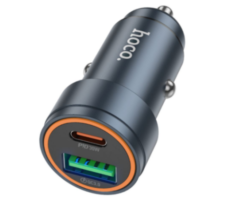 Автомобільний Зарядний Пристрій Hoco Z57A 1USB/1USB-C PD30W/QC3.0 (Сiрий)