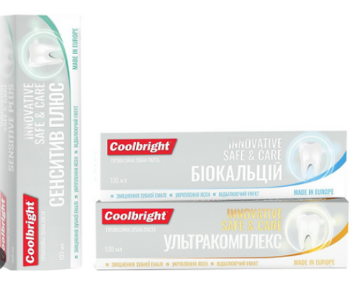 COOLBRIGHT ЗУБНА ПАСТА 100 МЛ. ПРОФЕСІЙНИЙ СЕНСИТИВ ПЛЮС INNOVATIVE SAVE & CARE (арт.)
