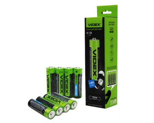 Батарейка Videx Alkaline АА R6 (пальчикова) 1,5В Зелена 1шт. (40)