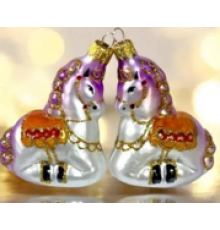 Скляна іграшка Коник на качелі 1011