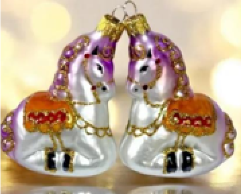 Скляна іграшка Коник на качелі 1011