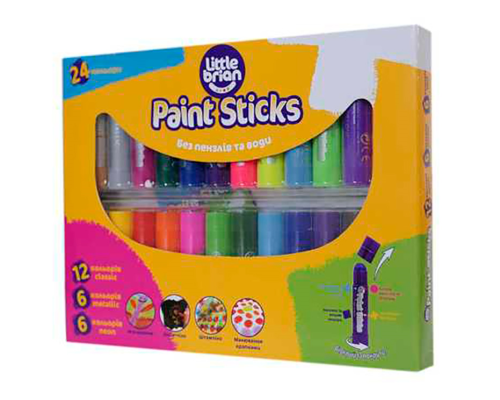 Фарба-олівець Paint Sticks classic, metallic, neon, 24шт у наборі