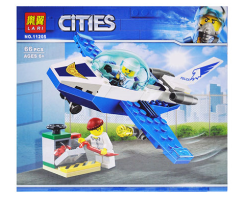 Конструктор "CITIES" "Повітряна поліція: патрульний літак" 66дет 11205 р.19*17*4,5см.