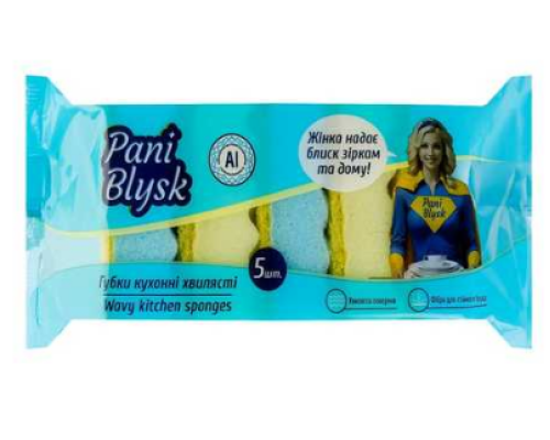 Pani Blysk Губки кухонні хвилясті 5шт