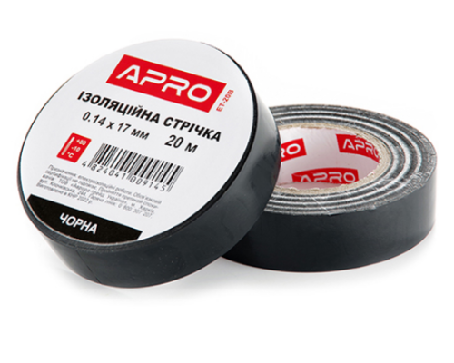 Ізоляцiйна стрiчка  чорна 0.14х17 мм 10 м  (APRO)