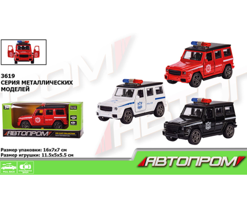 Машина метал. АВТОПРОМ арт. 3619 (96шт/4) 1:32,3 кольори, відкр.двері, короб. 16*7*7см